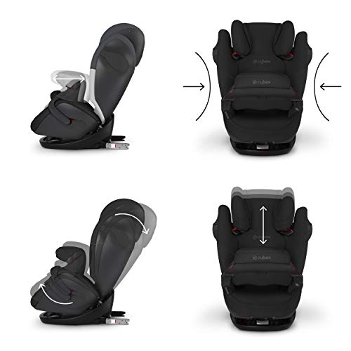 Cybex Silver Pallas M-Fix 519001091 Silla de Coche Grupo 1/2/3, 2 en 1 para Niños, para Coches con y sin Isofix, Colección Color 2019, Negro (Pure Black)