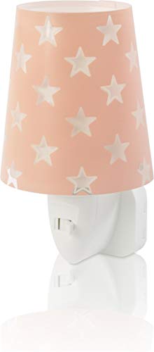 Dalber Stars Luz nocturna quitamiedos infantil enchufe led estrellas rosa