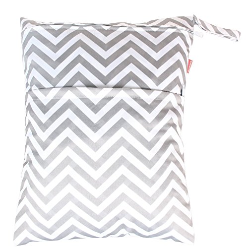 Damero Bolsa de 3 piezas Bolso de Cambiador Mochila para Bebé Bolsa para Ropa Organizador, Gray Chevron