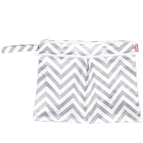 Damero Bolsa de 3 piezas Bolso de Cambiador Mochila para Bebé Bolsa para Ropa Organizador, Gray Chevron