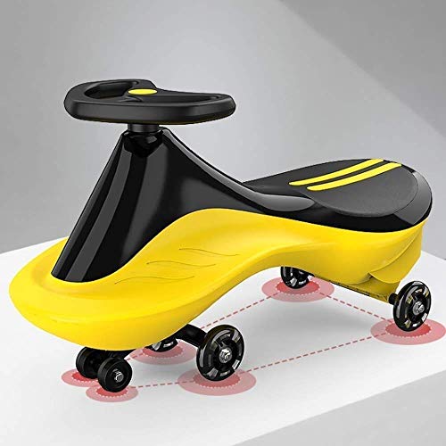 Daxiong Los niños torcer Coches, Caster 4-Wheel Silencio Polea oscilación de Coches Chica Yo Coche de 1-6 Años de Edad Masculino Y Femenino bebé,Amarillo