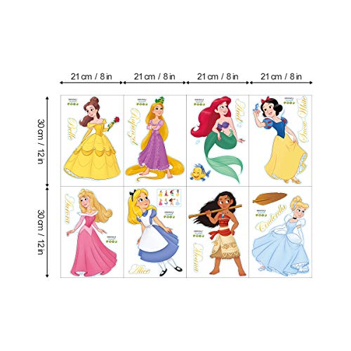 decalmile Pegatinas de Pared Princesa Vinilos Decorativos Sirena Ariel Blancanieves Adhesivos Pared Habitación Guardería Niñas Infantiles Bebés