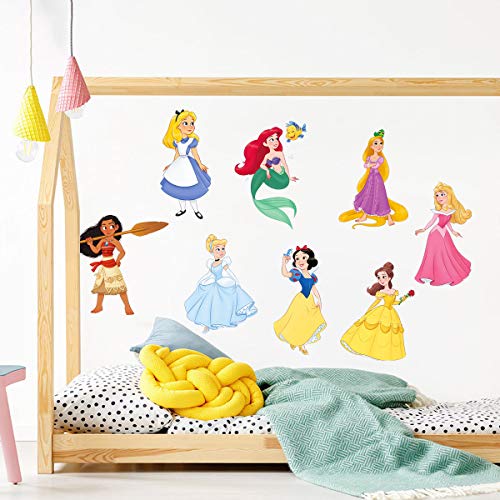 decalmile Pegatinas de Pared Princesa Vinilos Decorativos Sirena Ariel Blancanieves Adhesivos Pared Habitación Guardería Niñas Infantiles Bebés