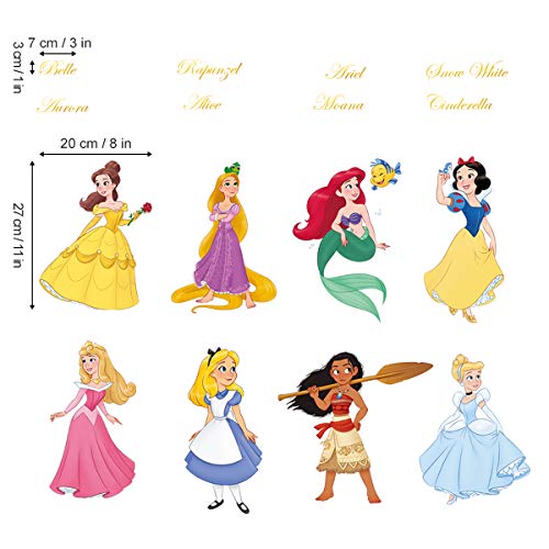 decalmile Pegatinas de Pared Princesa Vinilos Decorativos Sirena Ariel Blancanieves Adhesivos Pared Habitación Guardería Niñas Infantiles Bebés