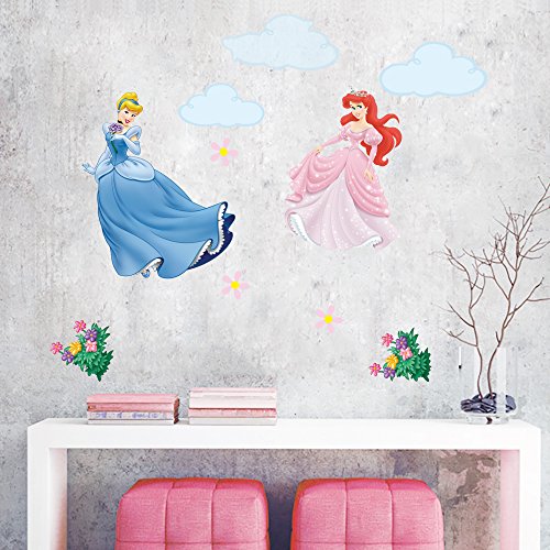 decalmile Princesa Pegatinas de Pared Vinilos Decorativos Habitacion Niña Infantiles Niños Bebés Dormitorios Salón