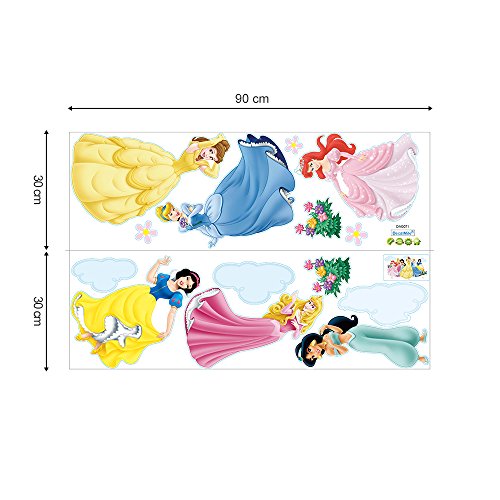 decalmile Princesa Pegatinas de Pared Vinilos Decorativos Habitacion Niña Infantiles Niños Bebés Dormitorios Salón