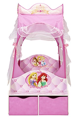 Disney 454DSN - Cama Infantil con diseño de Princesas, Tela, Rosa, Toddler (70 x 140 cm)