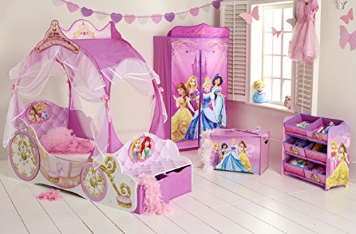 Disney 454DSN - Cama Infantil con diseño de Princesas, Tela, Rosa, Toddler (70 x 140 cm)