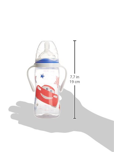 Disney Baby 80601909 - Biberón 300 ml con asas, diseño Cars, para 6-12 meses, color rojo/blanco