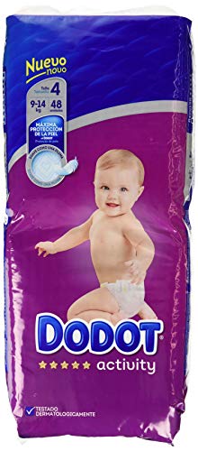 Dodot Pañales Protection Plus Activity, Talla 4, para Bebes de 9 a 14 kg - 48 Pañales