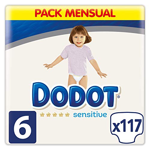 Dodot Sensitive Pañales Talla 6, 117 Pañales, 13kg+