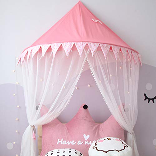 Dosel para Cama Infantil, Princesa Mosquitera Tienda de Campaña de Colgante Cortinas de Decoración para Habitación (Rojo)