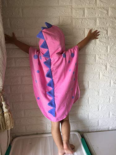 Drcool Toalla de baño de los niños Bata de los niños con Capucha Playa Natación Poncho Patrón de Dinosaurio