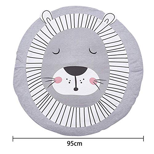 Estera de arrastre para bebé, Queta Alfombrilla de bebé para jugar Crawling dormir cambiar suave cálido grueso acolchado 90 cm Large Round (León)