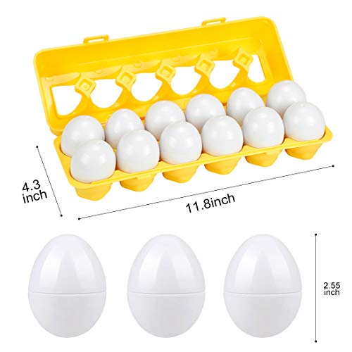 EXTSUD Huevos de Pascua Juguete Educativo para Niños 1 a 4 Años Juego de Reconocimiento de Color y Forma Puzzle, Ideal para Desarrollar Habilidades de Reconocimiento de Forma y Color