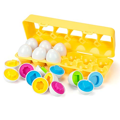 EXTSUD Huevos de Pascua Juguete Educativo para Niños 1 a 4 Años Juego de Reconocimiento de Color y Forma Puzzle, Ideal para Desarrollar Habilidades de Reconocimiento de Forma y Color