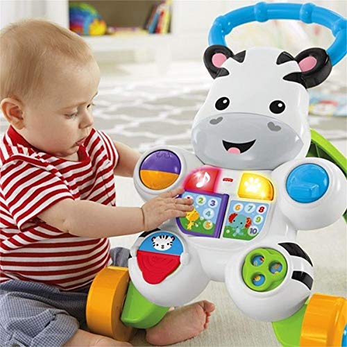 Fisher Price Cebra Parlanchina Primeros pasos, correpasillos bebés 6 meses (Mattel DLD80)