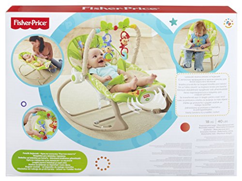 Fisher-Price Hamaca crece conmigo monitos divertidos, silla para bebé (Mattel CBF52)