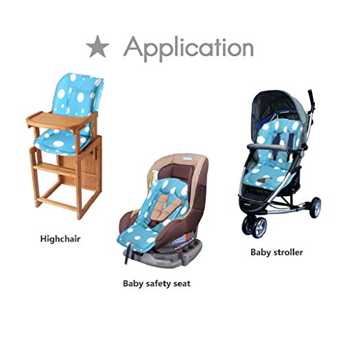 Fitzulam Cochecito Cojín Impermeable Trona de Bebé Sillón Acolchado Niño Asiento de Coche Infantil Almohadilla Transpirable Cochecito Transpirable Almohadilla Cochecito Infantil (Azul)