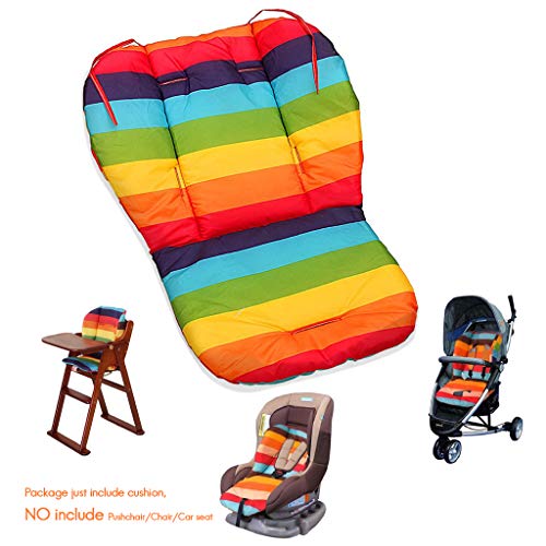 Fitzulam Cochecito Cojín Impermeable Trona de Bebé Sillón Acolchado Niño Asiento de Coche Infantil Almohadilla Transpirable Cochecito Transpirable Almohadilla Cochecito Infantil (Arco iris)