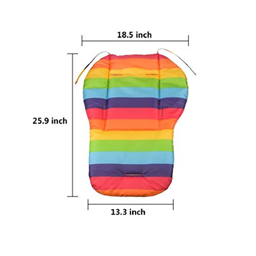 Fitzulam Cochecito Cojín Impermeable Trona de Bebé Sillón Acolchado Niño Asiento de Coche Infantil Almohadilla Transpirable Cochecito Transpirable Almohadilla Cochecito Infantil (Arco iris)