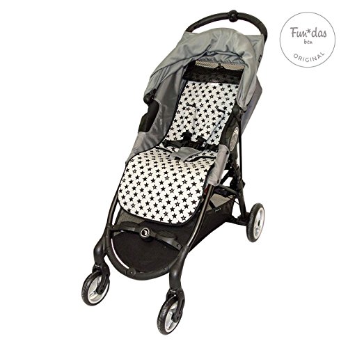 Fundas BCN ® - F160/9399 - Colchoneta Para Silla de Paseo BabyJogger ® Citymini Zip ® - Fun Black Star