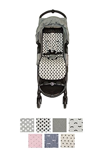 Fundas BCN ® - F160/9399 - Colchoneta Para Silla de Paseo BabyJogger ® Citymini Zip ® - Fun Black Star