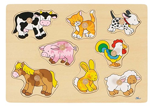 Goki-57873 Puzzles de Madera Granja VII, Encaje, (4013594578738)