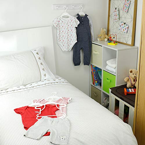 Hangerworld 15 Perchas 26cm para Niños Plástico Blanco Silueta Ideal para Conjuntos Tiendas de Ropa