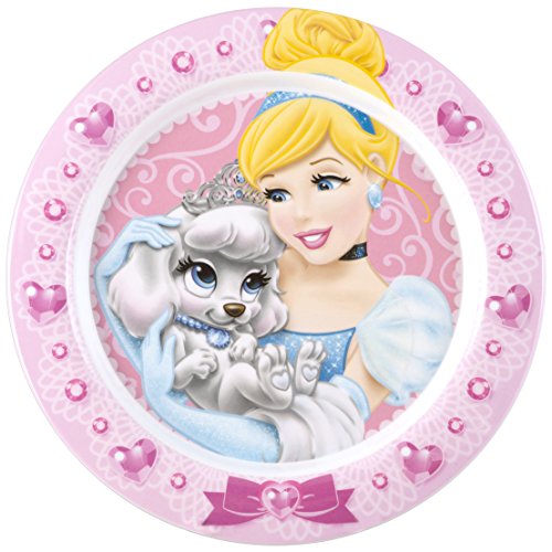 Home Disney Princesa y Mascota Plato de melamina, rosa, 22 cm