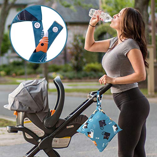 HOTLIKE Bolsa de Pañales, 3PCS Bebé Reutilizable Impermeabilizan Bolsa con Cremallera Impermeable para Mamá, Wetbag Portátil Organizador de Viaje, Playa, Gym (Blanco)