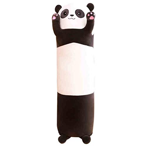 HUOQILIN Oso De Panda De La Muñeca Almohada Larga Almohada De Felpa Muñeca De Juguete Linda Chica For Dormir En La Cama Contigo Ultra Suave Perezoso (Color : Black, Size : 90cm)