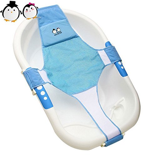 Itian Apoyo del Baño del Bebé de Seguridad del Asiento Ajustable del Baño de Asiento de Baño para Bebé (Azul)