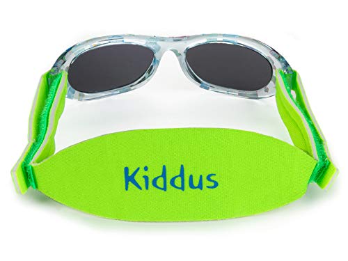 Kiddus Gafas de sol Baby para bebés, NIÑOS Y NIÑAS, desde 0 meses a 2 años, 100% protección UV, MUY CÓMODAS gracias a la SUAVE banda ajustable, el regalo ideal para recién nacidos.