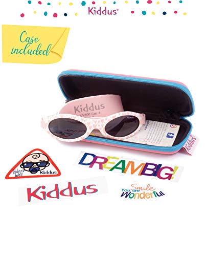 Kiddus Gafas de sol PREMIUM POLARIZADAS para bebé, niño y niña. 0 meses a 2 años. UV400 100% protección rayos UVA y UVB. Suave puente de SILICONA para la nariz. Banda ajustable de NEOPRENO