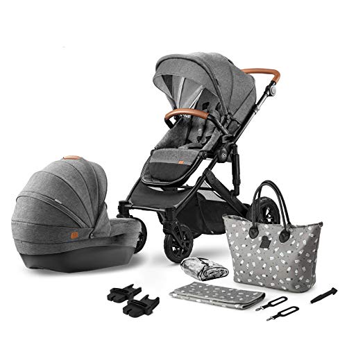 Kinderkraft Carrito Bebé 2 Piezas PRIME 2020, Silla de Paseo, Capazo, Gris