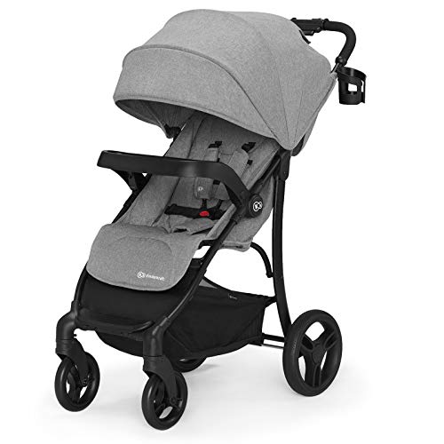 Kinderkraft Silla de Paseo Ultraligera CRUISER, Ruedas de Goma, Suspensión, Gris