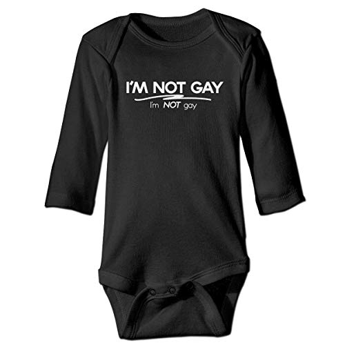 Klotr Mameluco Bebé, I'm Not Gay Pijama de Algodón Mameluco Niñas Niños Pelele Mono Manga Larga Trajes