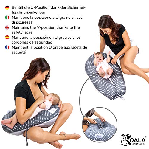 Koala Babycare® Almohada para Embarazadas para Dormir Cojin Lactancia –Soporte del Cuerpo de la Mama y del bebé – para Bebe Que Puede ser Utilizado como Cuna y Reductor de Cuna - KHUGS