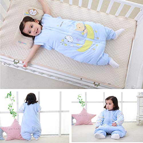 Kylewo Saco de Dormir de Invierno para bebé 3.5 TOG Saco de Dormir de Invierno de Manga Larga con Forro cálido de Invierno con pies, Pijama de Mono Unisex para niña