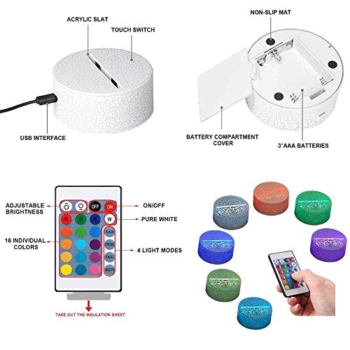 LED Lámpara de Mesa 3D Tiburón con Control Remoto Sensor Tacto, QiLiTd Regulable Lámpara Noche de Atmósfera Modo RGB, Decoracion Cumpleaños, Navidad Regalos de Mujer Bebes Hombre Niños Amigas