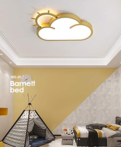 LED para habitación infantil de oro regulable con control remoto de dibujos animados sol y nubes lámpara de techo para dormitorio de niño y niña protección para los ojos sala de estar lámp,60*38.6*5cm