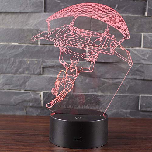 Leisu 3D Lámpara LED luz de la noche 7 cambiar el color botón táctil regalo de Navidad para el Hogar Decoración para Niños Mejor Regalo (A9)