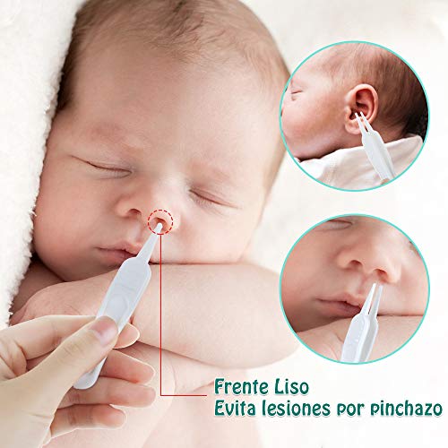 Lictin Set para Cuidado del Bebé - 15 Piezas Kit de Aseo para Bebés con Cuchara de Oreja con LED Cepillo de Pelo y Peine,Cortador de Uñas Cepillo de Dientes de Dedo para Viaje y el Uso Diario (Verde)