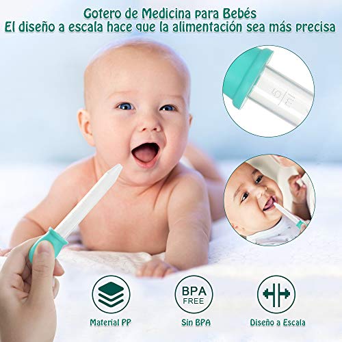 Lictin Set para Cuidado del Bebé - 15 Piezas Kit de Aseo para Bebés con Cuchara de Oreja con LED Cepillo de Pelo y Peine,Cortador de Uñas Cepillo de Dientes de Dedo para Viaje y el Uso Diario (Verde)