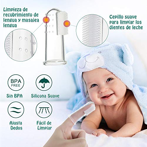 Lictin Set para Cuidado del Bebé - 15 Piezas Kit de Aseo para Bebés con Cuchara de Oreja con LED Cepillo de Pelo y Peine,Cortador de Uñas Cepillo de Dientes de Dedo para Viaje y el Uso Diario (Azul)