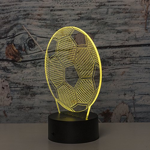 Linkax 3D LED Luz de Noche Ilusión óptica Lámpara de Mesa Luz iluminación 7 Colores de Control Remoto con Acrílico Plano & ABS Base & Cargador USB