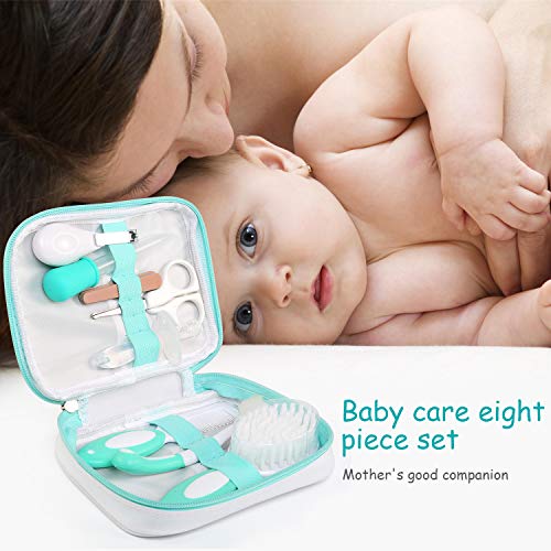 LinStyle Set para Cuidado del Bebé, 8 Piezas Kit de Aseo para Bebés, Kit Cuidado Higiénico Personal para el Hogar y de Viaje, Ideal para Recién Nacido, Niña y Niño