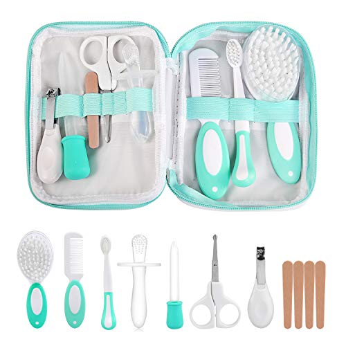 LinStyle Set para Cuidado del Bebé, 8 Piezas Kit de Aseo para Bebés, Kit Cuidado Higiénico Personal para el Hogar y de Viaje, Ideal para Recién Nacido, Niña y Niño