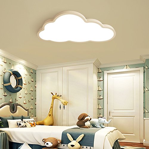 Luz de techo LED Ultra-delgada 5 cm Nubes creativas Lámpara de techo Luz de techo del dormitorio Luz de techo para niños y niñas Lámpara de dormitorio de dibujos animados de techo (Regulable)